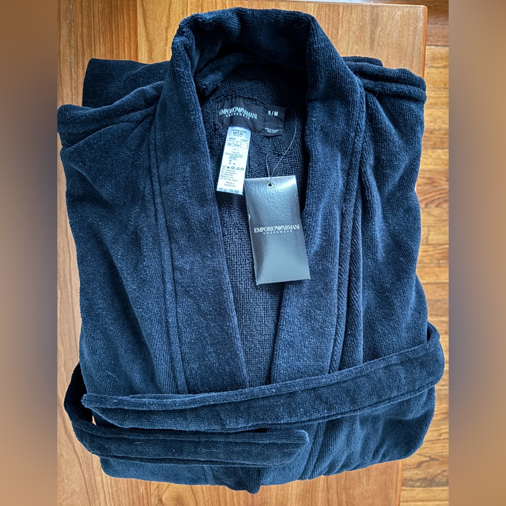 Emporio Armani Men's Bath Robe 100% Cotton Size S/M